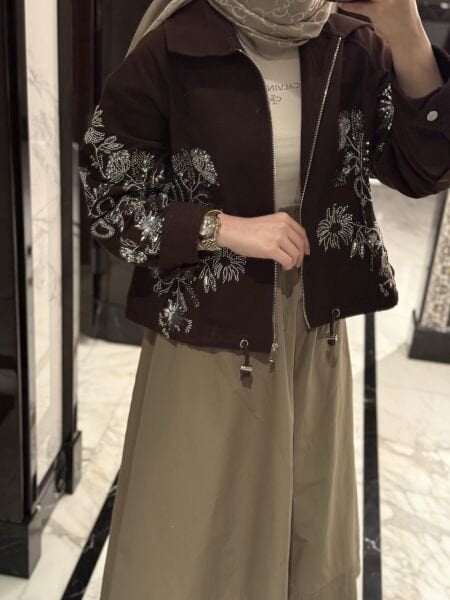 İşlemeli / CEKET KAHVE