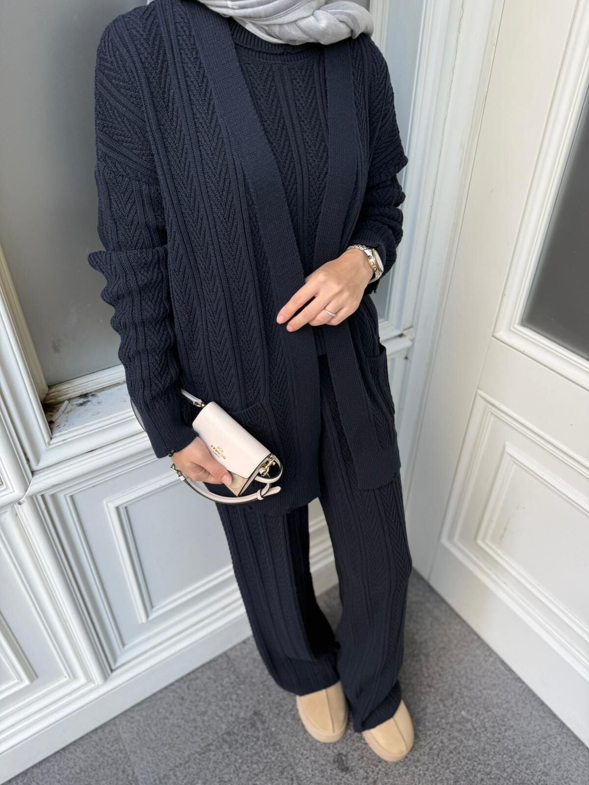 Örme Üçlü Takım Lacivert