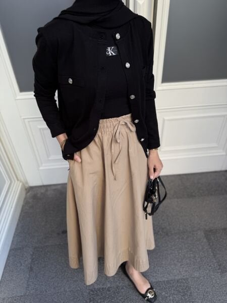 Merserize Triko Hırka Siyah