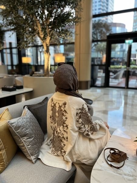 İnci kimono kahverengi
