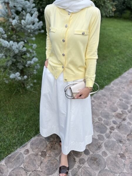 Merserize Triko Hırka SARI