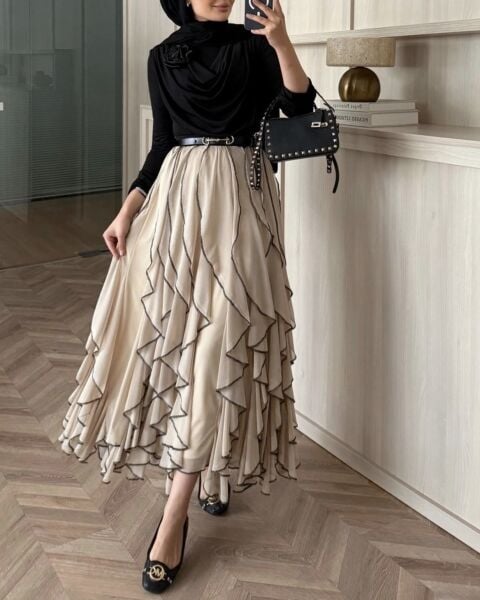 Tütü etekli takım bej