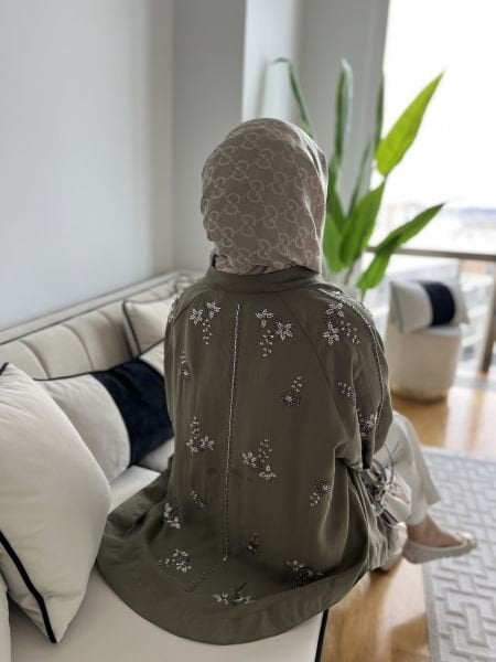 İşlemeli Tasarım Kimono HAKİ