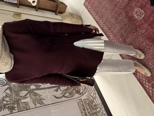 Yırtmaç Detaylı Kazak Bordo