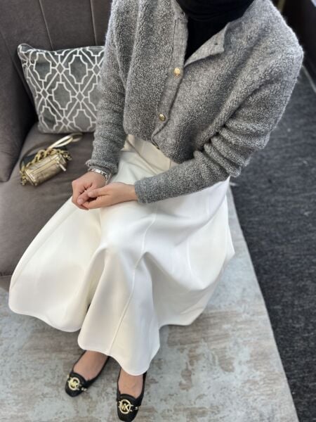 Lara Krep Parçalı Etek