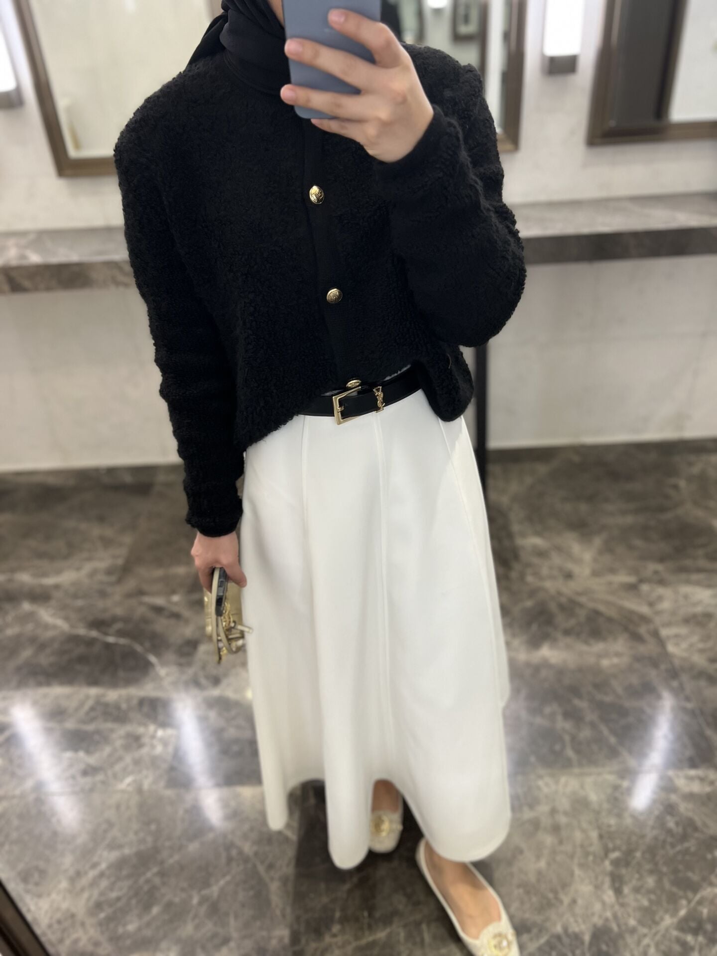 Lara Krep Parçalı Etek