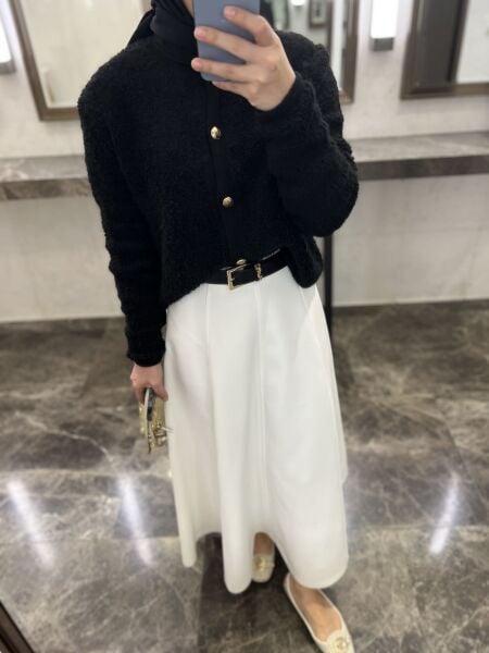 Lara Krep Parçalı Etek