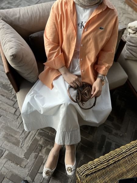 Keten Lacos Gömlek Turuncu