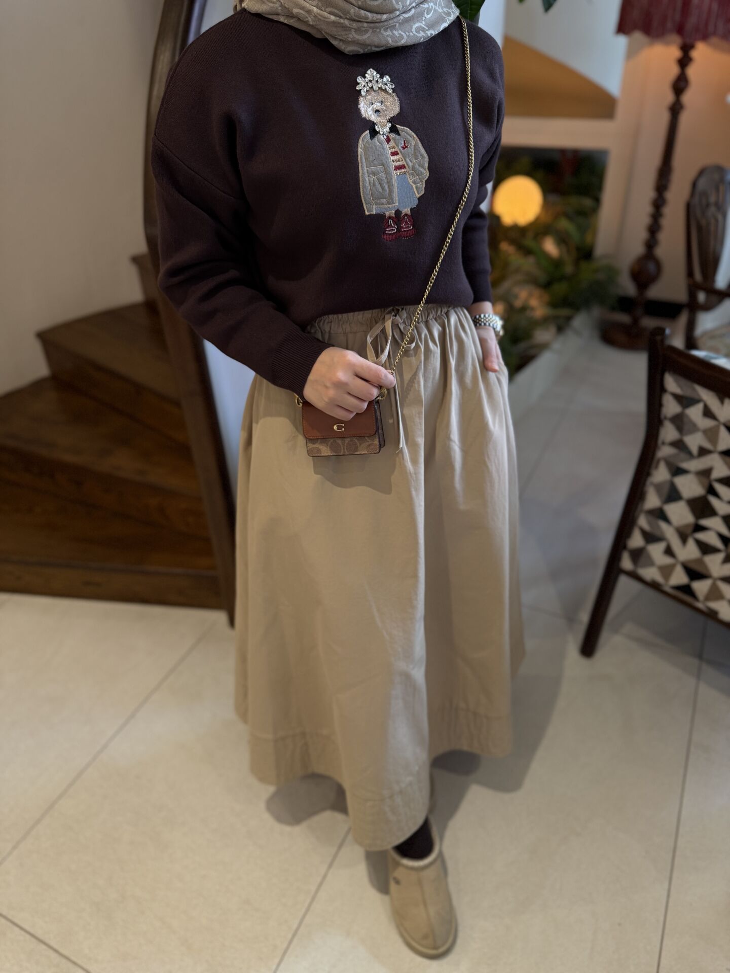 Nakış Kazak / Kahve