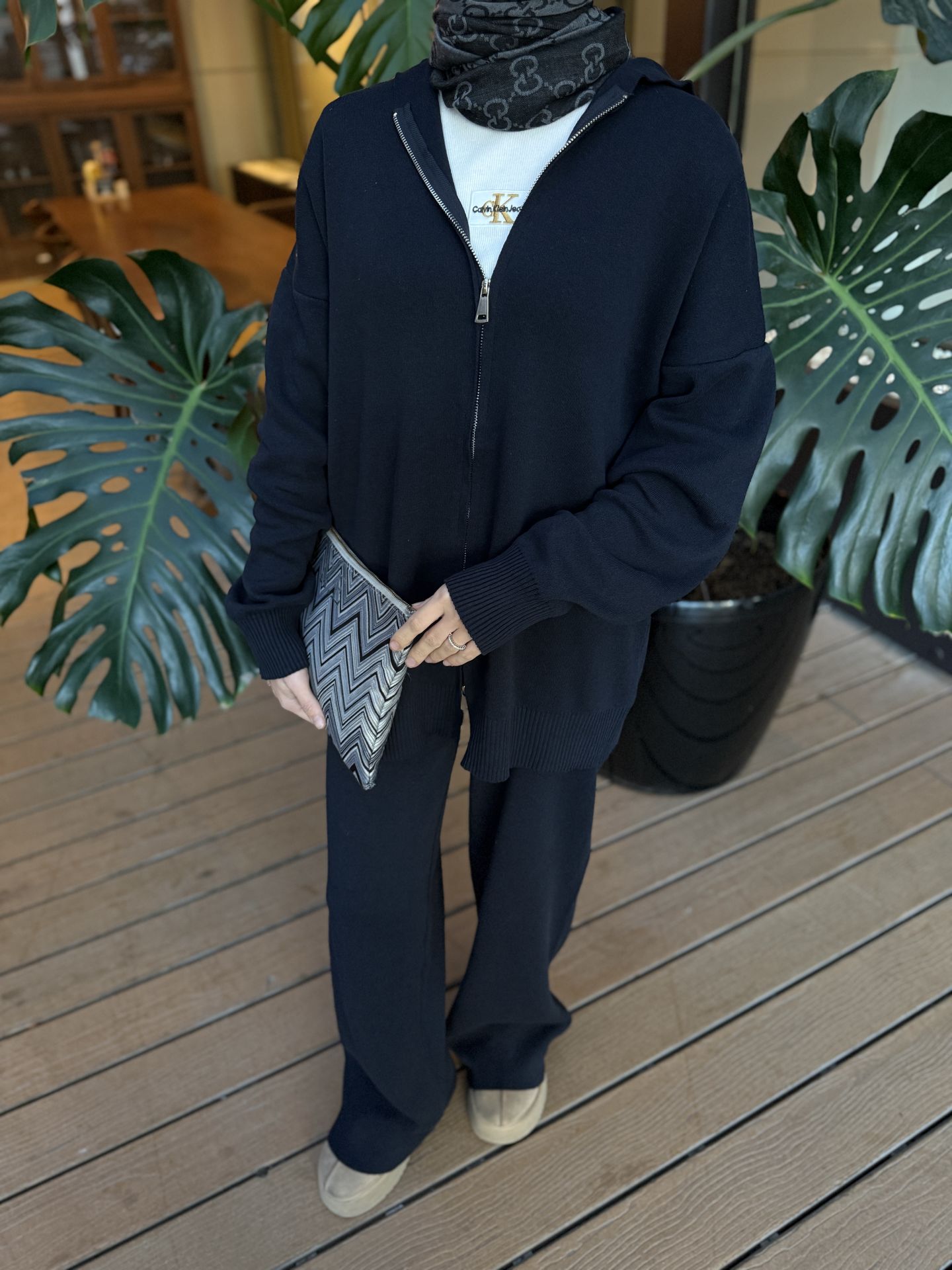 Çelik örme lacivert takım