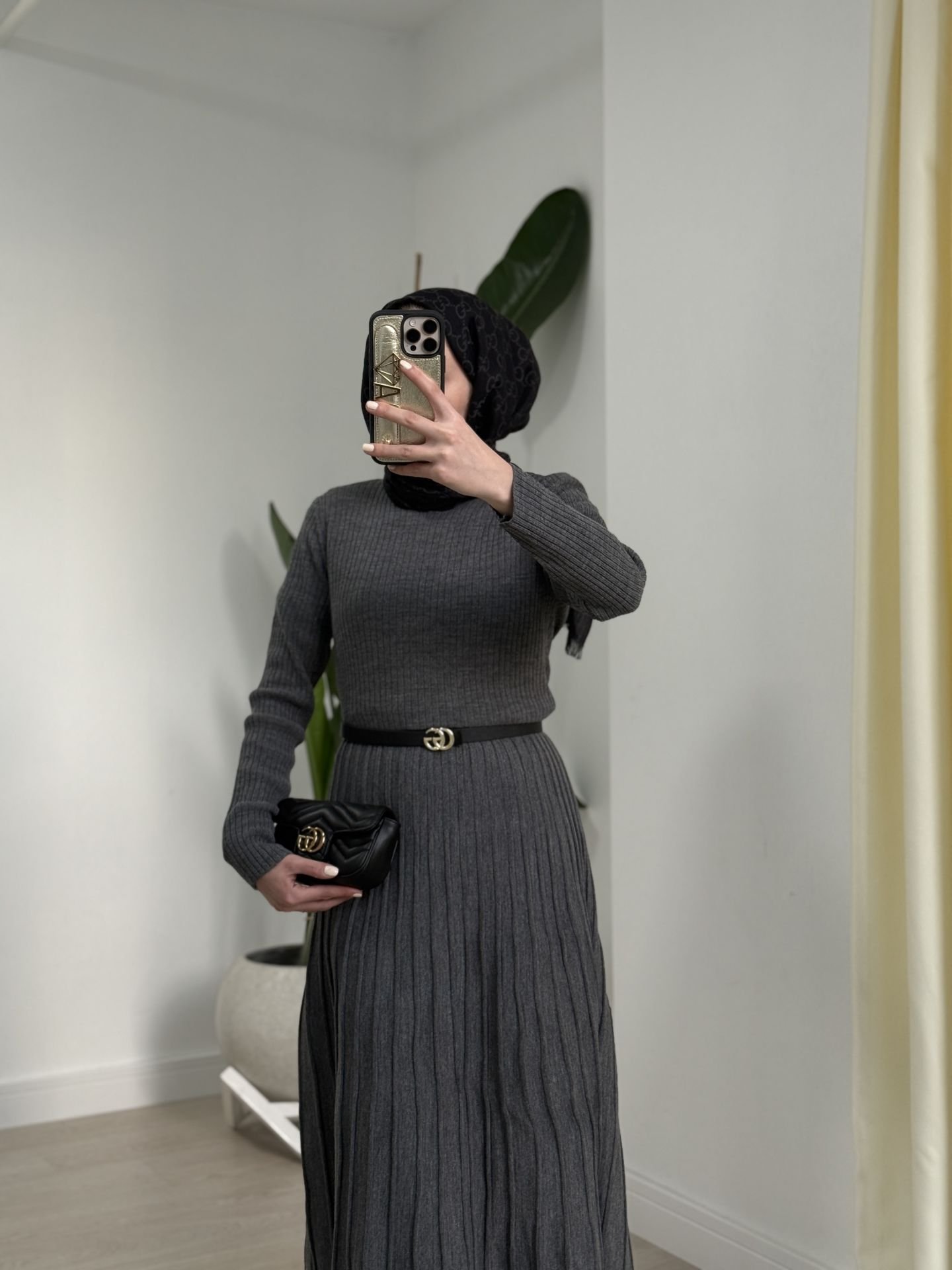 TRİKO ELBİSE ANTRASİT