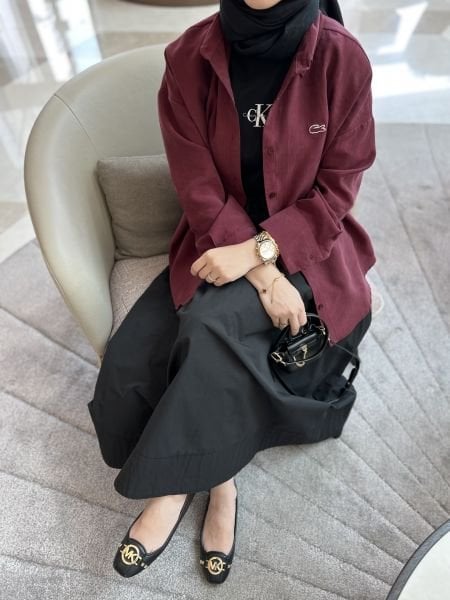 Tensel Lacos Gömlek Bordo