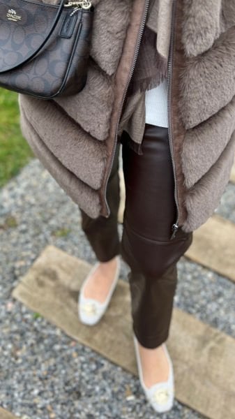 Kahve deri pantolon