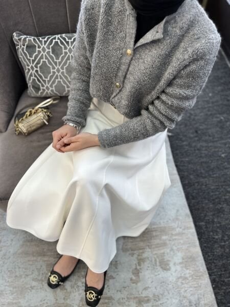 Lara Krep Parçalı Etek