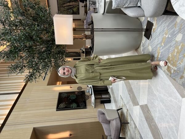 Gömlekli Tensel Elbise Yeşil