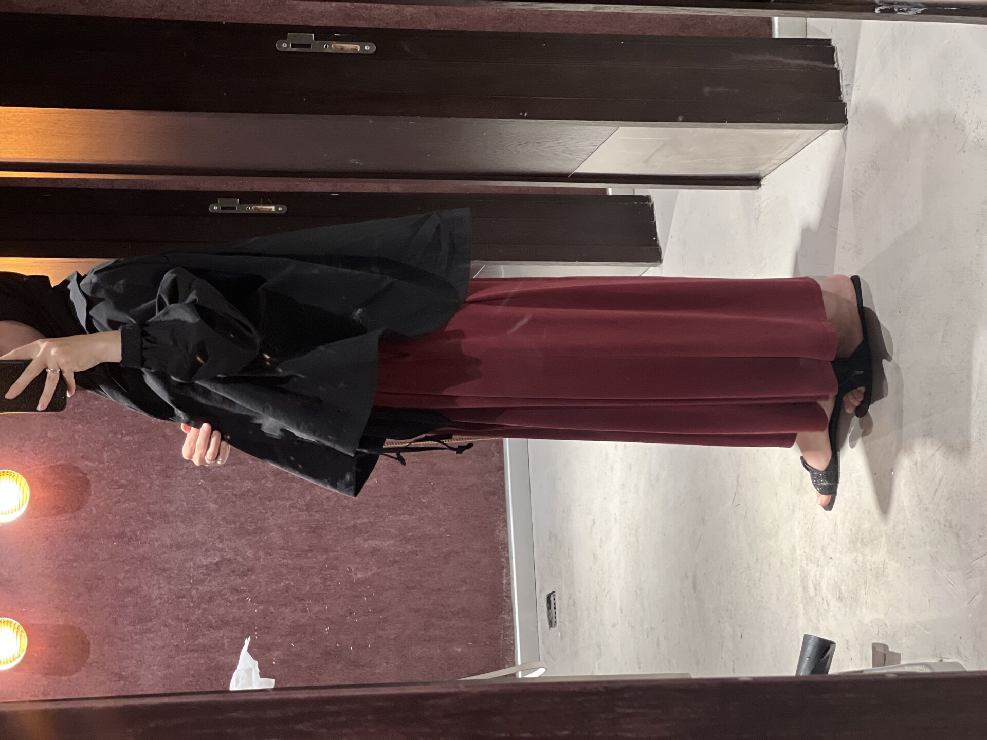 Oysh etek pantolon bordo