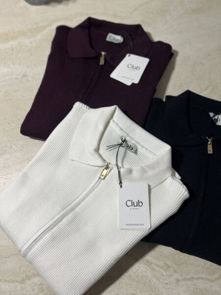 Bym çift fermuarlı Merserize hırka