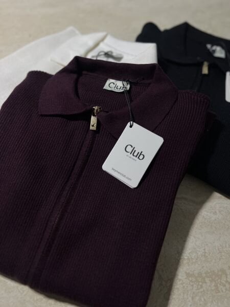 Bym çift fermuarlı Merserize hırka