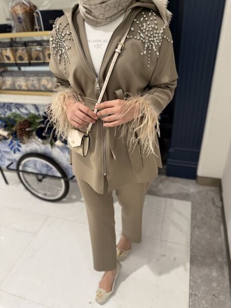 Kolu Tüylü Tasarım Scuba Takım Vizon