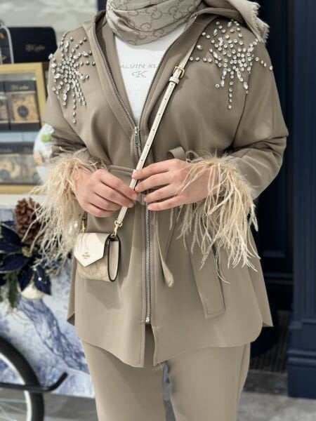 Kolu Tüylü Tasarım Scuba Takım Vizon