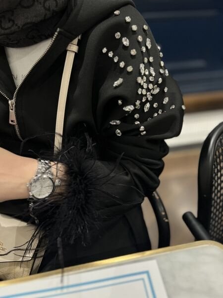 Kolu Tüylü Tasarım Scuba Takım Siyah