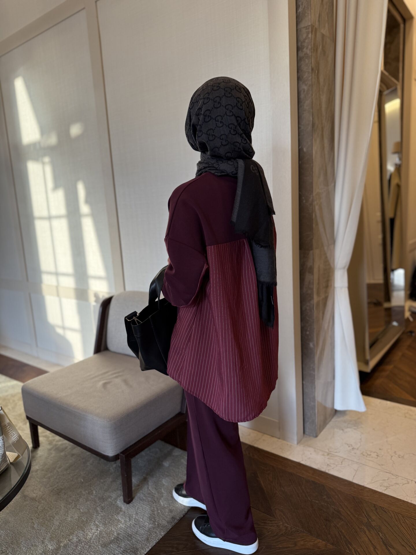 Çizgili Oysho Takım Bordo