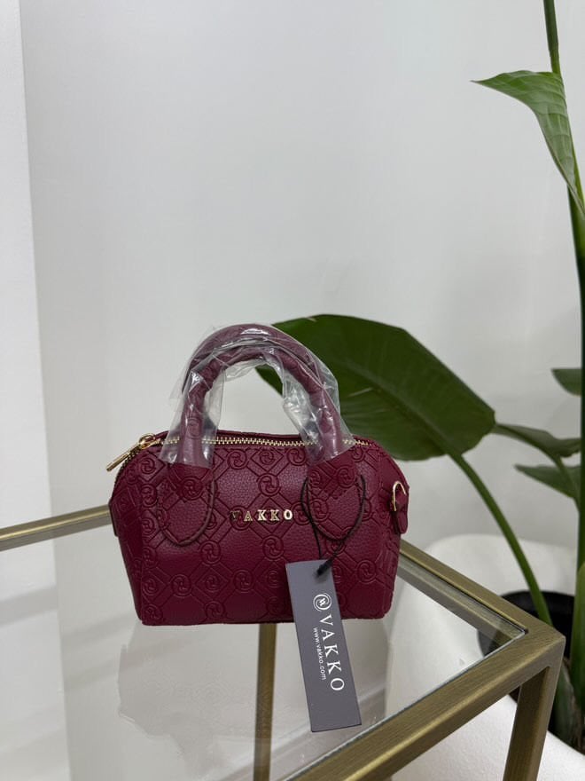 Vakko Mini Çanta bordo