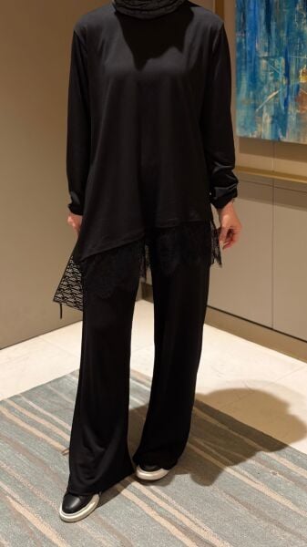 Oysho Dantelli Takım Siyah