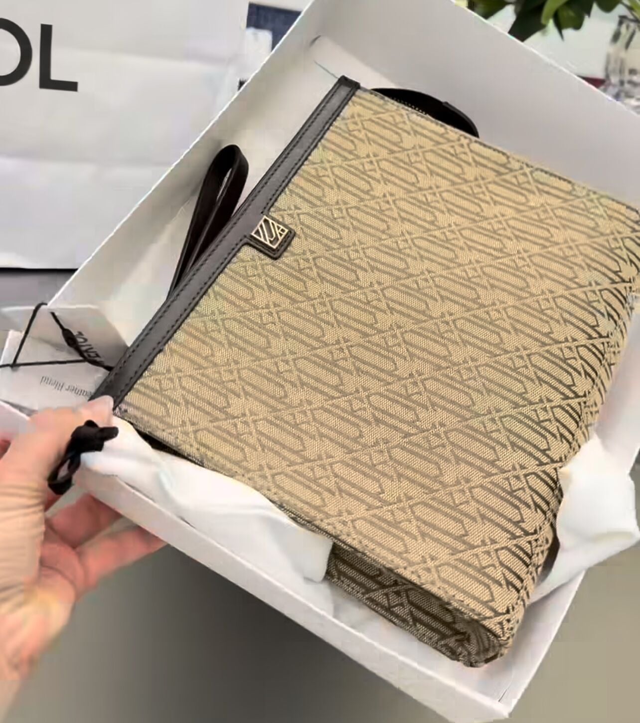 İpkyl kumaş clutch kahve / ÖN SİPARİŞ