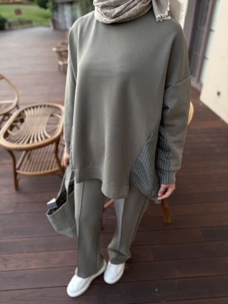 Çizgili Oysho takım Yeşil