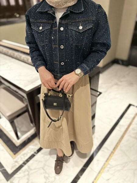 Taşlı İthal Kot Ceket