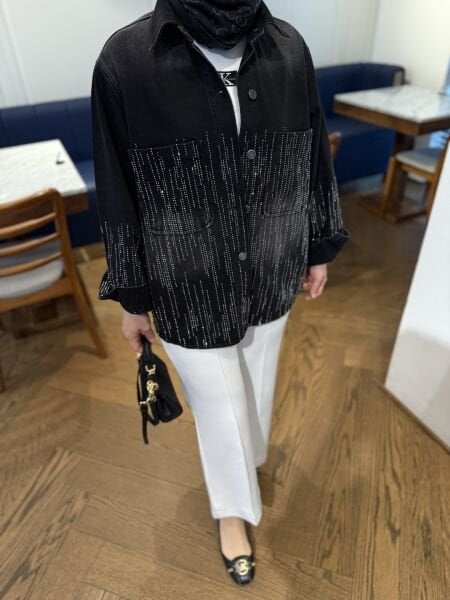 Lou Taşlı Ceket Siyah