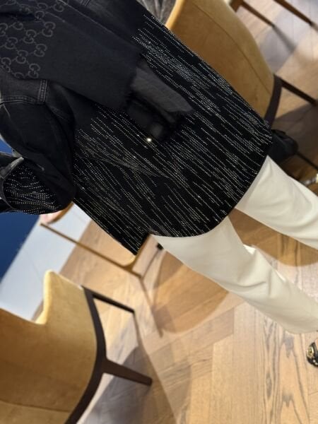 Lou Taşlı Ceket Siyah