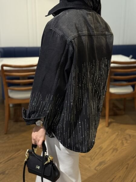 Lou Taşlı Ceket Siyah