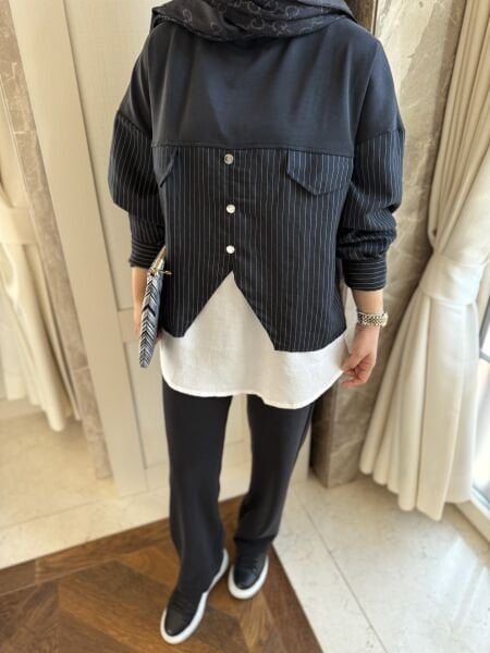 Gömlek Detaylı Eşofman Takımı Antrasit