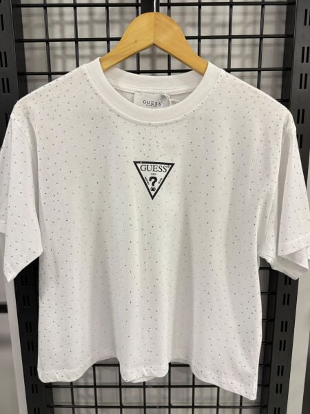 Guess Taşlı Tshirt Beyaz